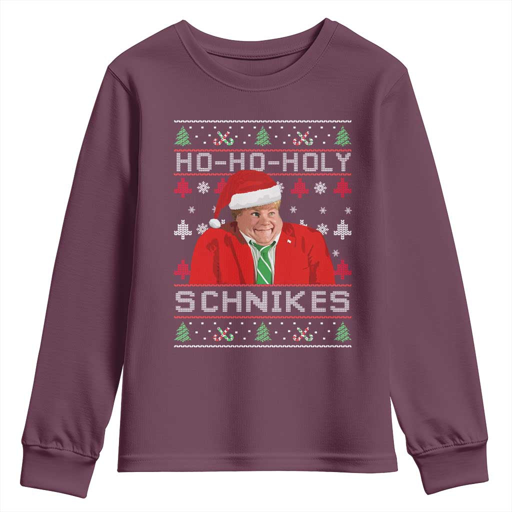 Funny Ugly Christmas Youth Sweatshirt Chris Holy Schnikes Farley TS10 Maroon Print Your Wear