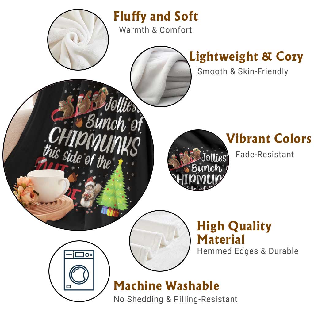 Funny Christmas Throw Blanket Jolliest Bunch Of Chipmunks This Side Of The Nut House TS10 Print Your Wear