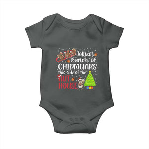 Funny Christmas Baby Onesie Jolliest Bunch Of Chipmunks This Side Of The Nut House TS10 Dark Heather Print Your Wear