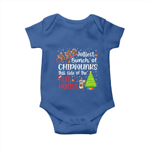 Funny Christmas Baby Onesie Jolliest Bunch Of Chipmunks This Side Of The Nut House TS10 Royal Blue Print Your Wear