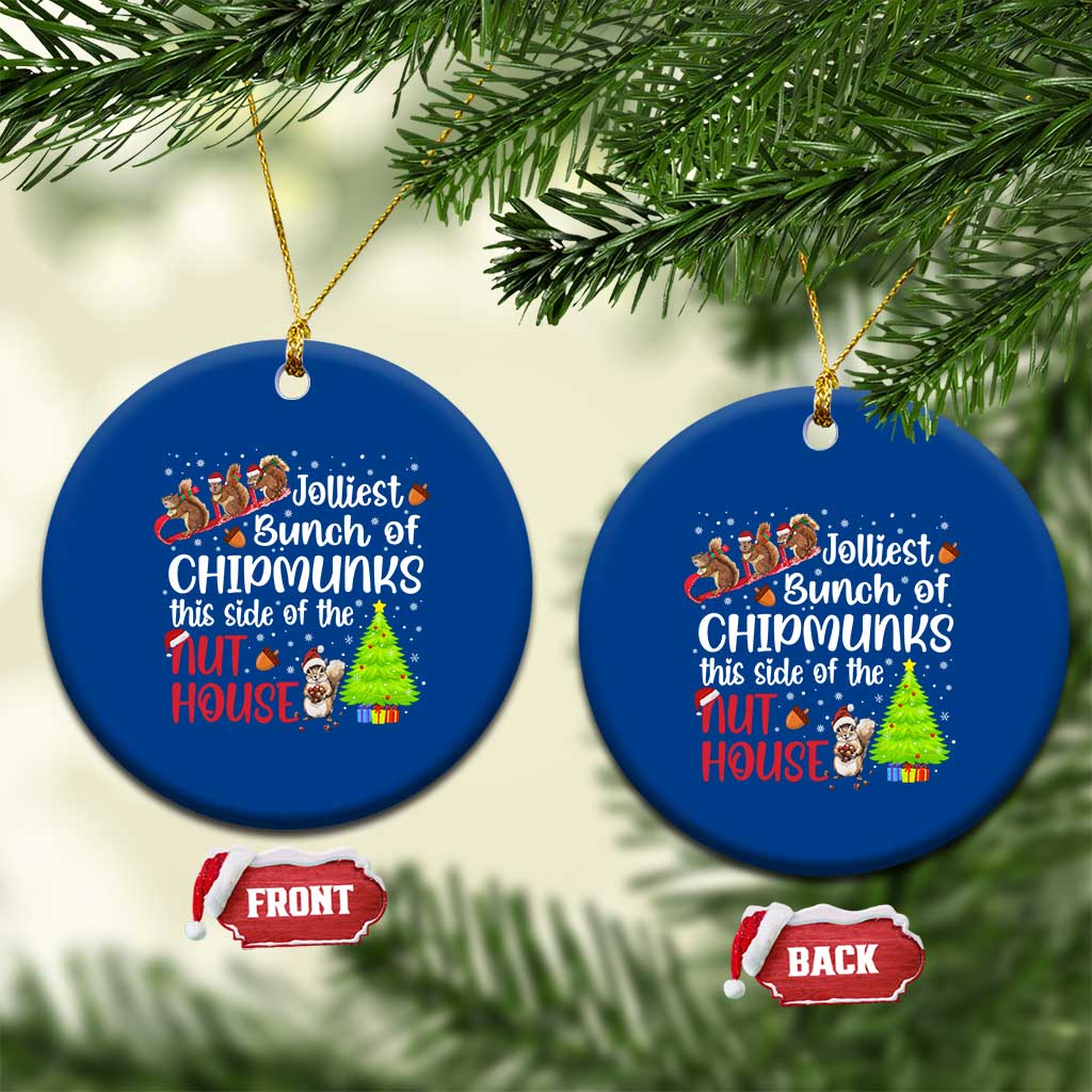 Funny Xmas Ceramic Ornament Jolliest Bunch Of Chipmunks This Side Of The Nut House TS10 1pc Blue Print Your Wear