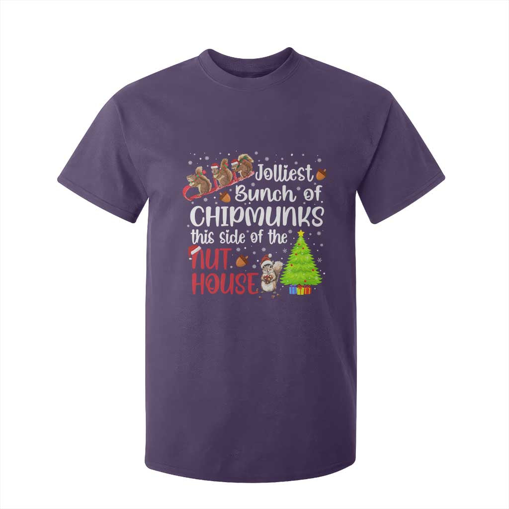 Funny Christmas T Shirt For Kid Jolliest Bunch Of Chipmunks This Side Of The Nut House TS10 Purple Print Your Wear