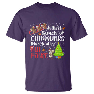 Funny Christmas T Shirt Jolliest Bunch Of Chipmunks This Side Of The Nut House TS10 Purple Print Your Wear