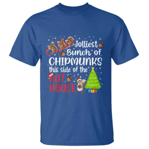 Funny Christmas T Shirt Jolliest Bunch Of Chipmunks This Side Of The Nut House TS10 Royal Blue Print Your Wear