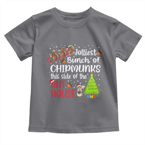 Funny Christmas Toddler T Shirt Jolliest Bunch Of Chipmunks This Side Of The Nut House TS10 Charcoal Print Your Wear