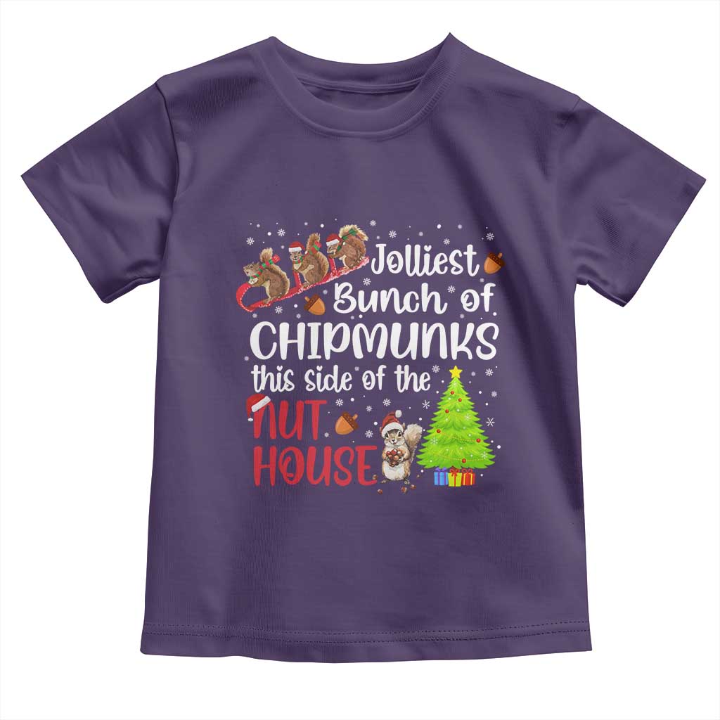 Funny Christmas Toddler T Shirt Jolliest Bunch Of Chipmunks This Side Of The Nut House TS10 Purple Print Your Wear