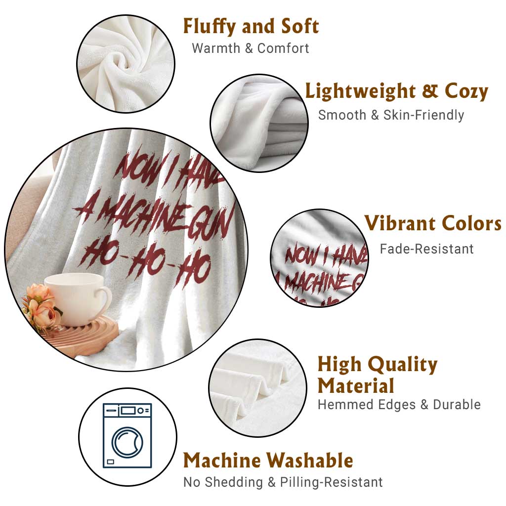 Now I Have A Machine Gun Throw Blanket Funny Retro 90s Movie Jumper TS10 Print Your Wear