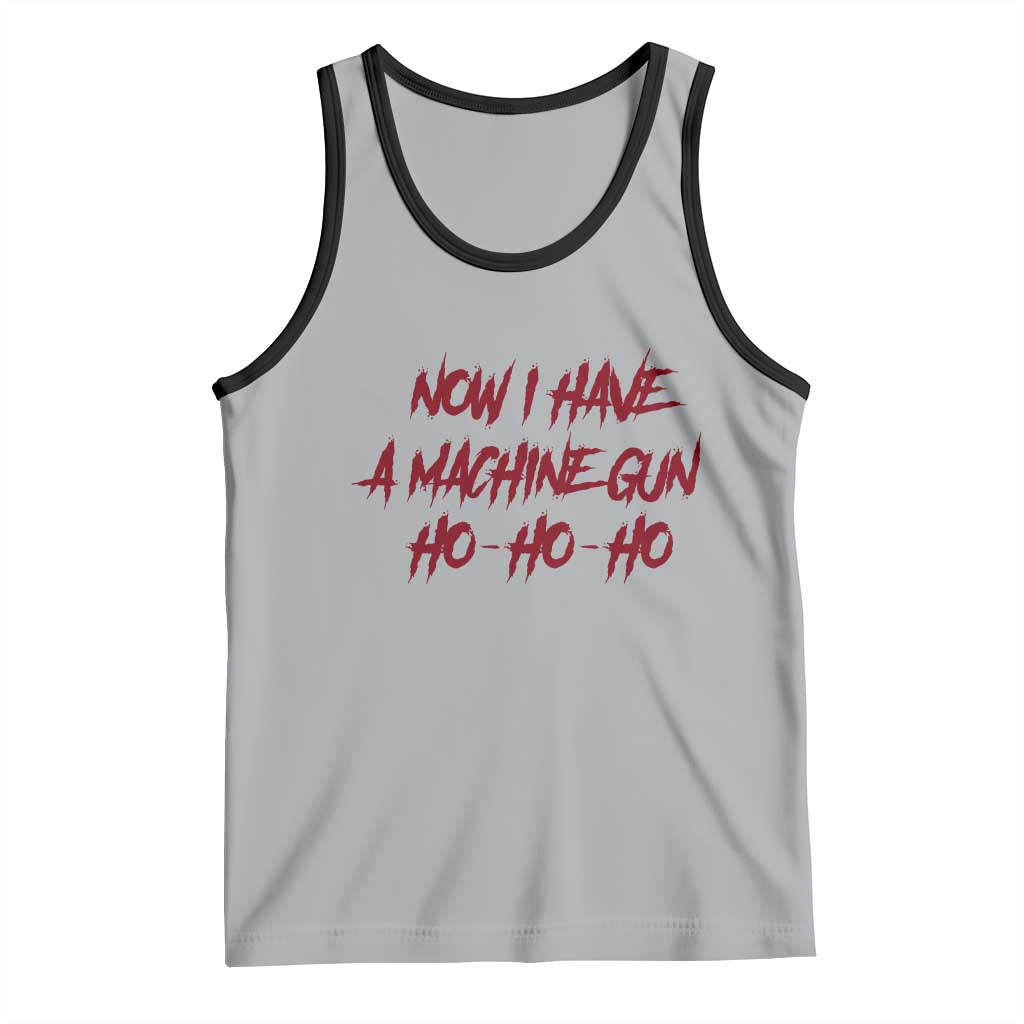 Now I Have A Machine Gun Tank Top Funny Retro 90s Movie Jumper TS10 Athletic Heather Black Print Your Wear