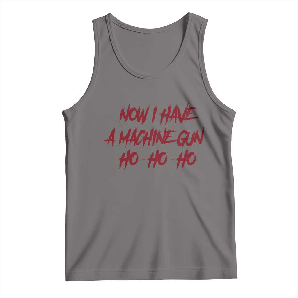 Now I Have A Machine Gun Tank Top Funny Retro 90s Movie Jumper TS10 Deep Heather Print Your Wear