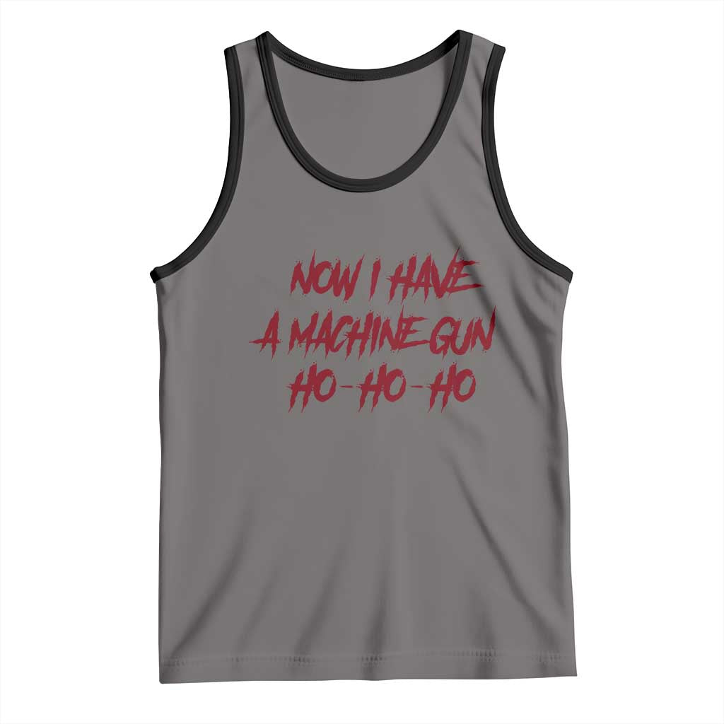 Now I Have A Machine Gun Tank Top Funny Retro 90s Movie Jumper TS10 Deep Heather Black Print Your Wear