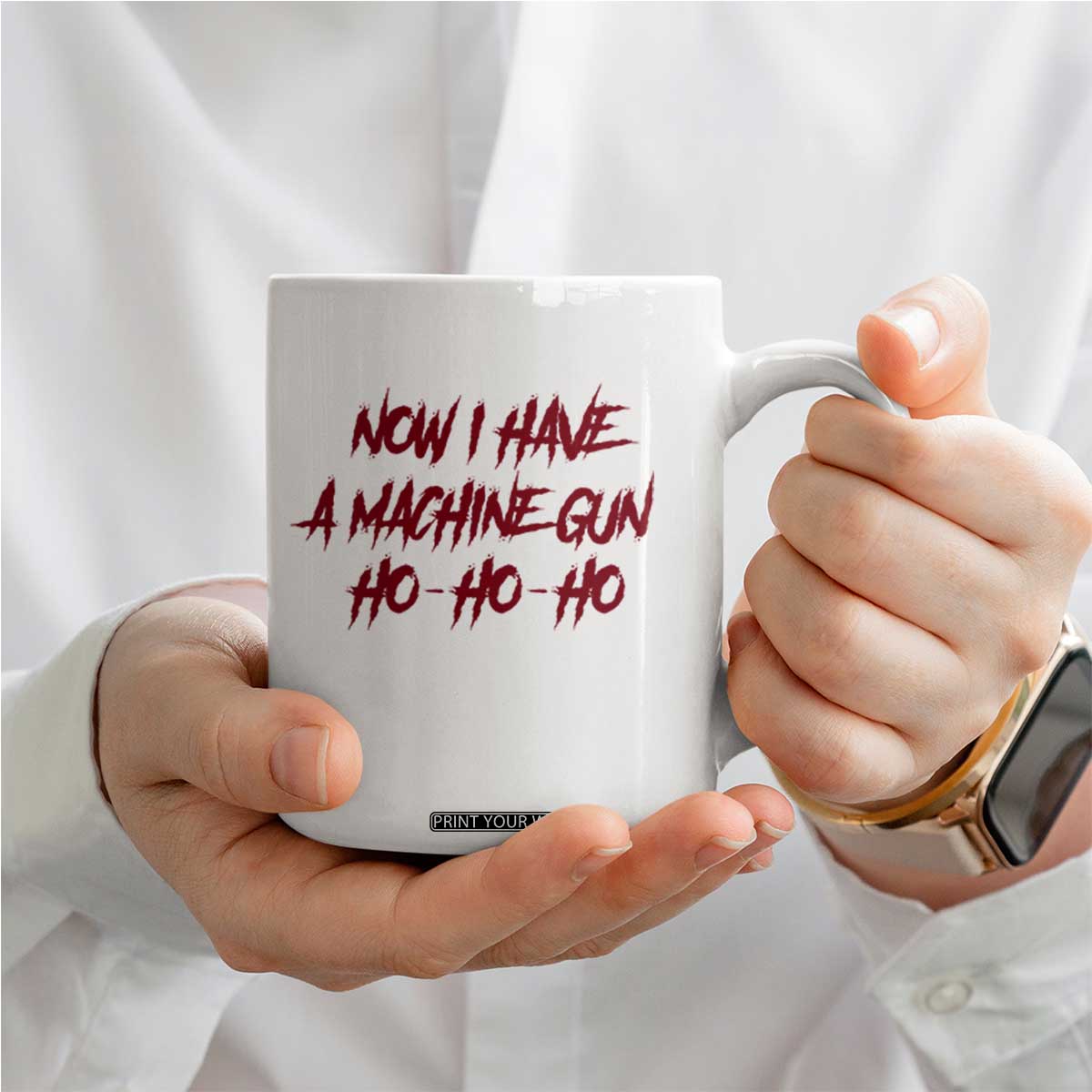 Now I Have A Machine Gun Coffee Mug Funny Retro 90s Movie Jumper TS10 Print Your Wear