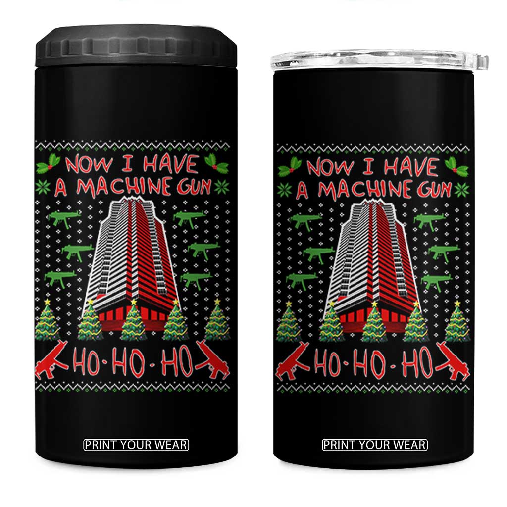 Now I Have A Machine Gun 4 in 1 Can Cooler Tumbler Nakatomi Plaza Christmas Party 1988 Ugly Xmas Gift TS10 One Size: 16 oz Black Print Your Wear