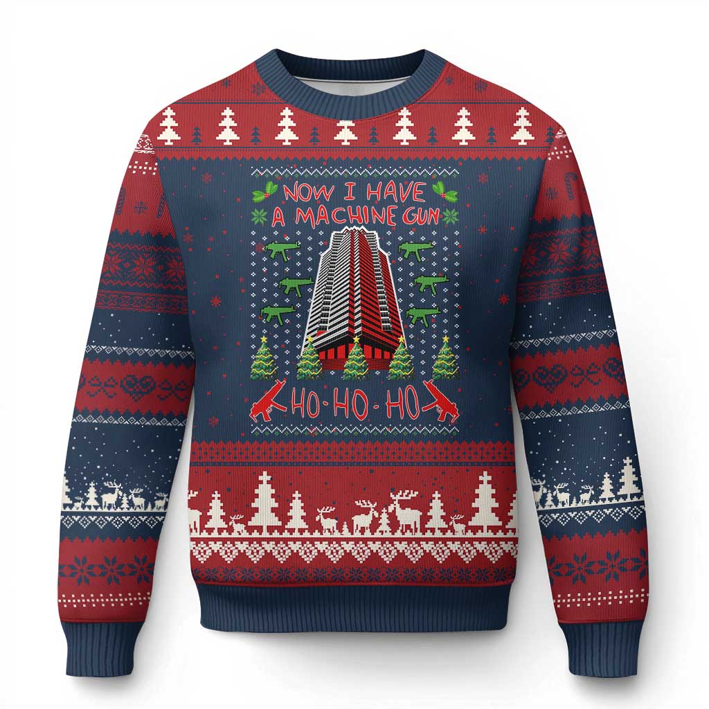 Now I Have A Machine Gun Ugly Christmas Sweater Nakatomi Plaza Xmas Party 1988 Ugly Xmas Gift TS10 Navy Red Print Your Wear