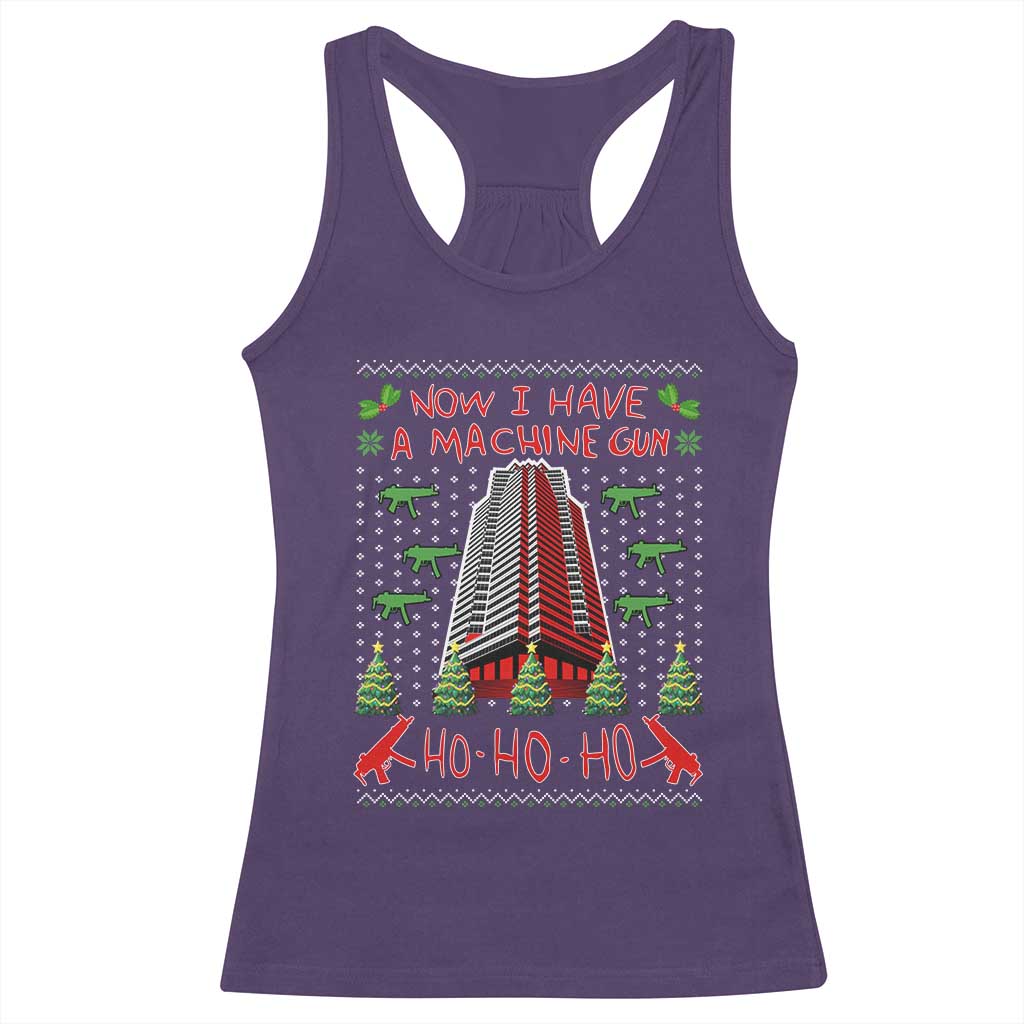 Now I Have A Machine Gun Racerback Tank Top Nakatomi Plaza Christmas Party 1988 Ugly Xmas Gift TS10 Purple Print Your Wear