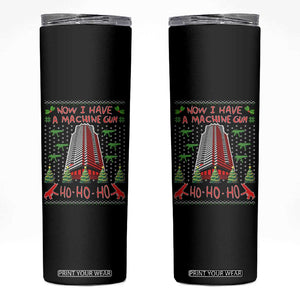 Now I Have A Machine Gun Skinny Tumbler Nakatomi Plaza Christmas Party 1988 Ugly Xmas Gift TS10 Black Print Your Wear