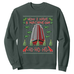 Now I Have A Machine Gun Sweatshirt Nakatomi Plaza Christmas Party 1988 Ugly Xmas Gift TS10 Dark Forest Green Print Your Wear