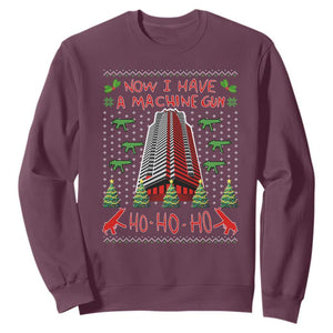 Now I Have A Machine Gun Sweatshirt Nakatomi Plaza Christmas Party 1988 Ugly Xmas Gift TS10 Maroon Print Your Wear