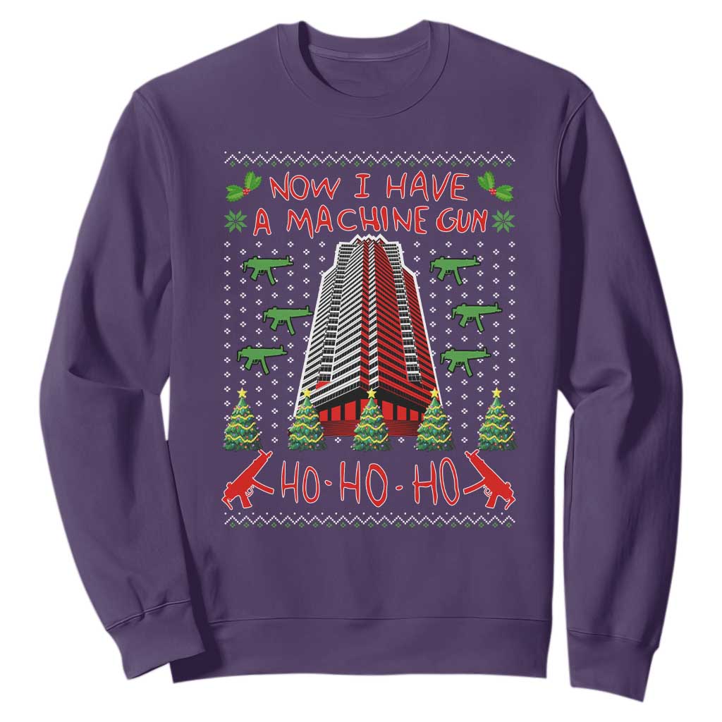 Now I Have A Machine Gun Sweatshirt Nakatomi Plaza Christmas Party 1988 Ugly Xmas Gift TS10 Purple Print Your Wear
