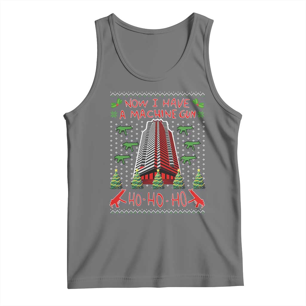 Now I Have A Machine Gun Tank Top Nakatomi Plaza Christmas Party 1988 Ugly Xmas Gift TS10 Black Heather Print Your Wear