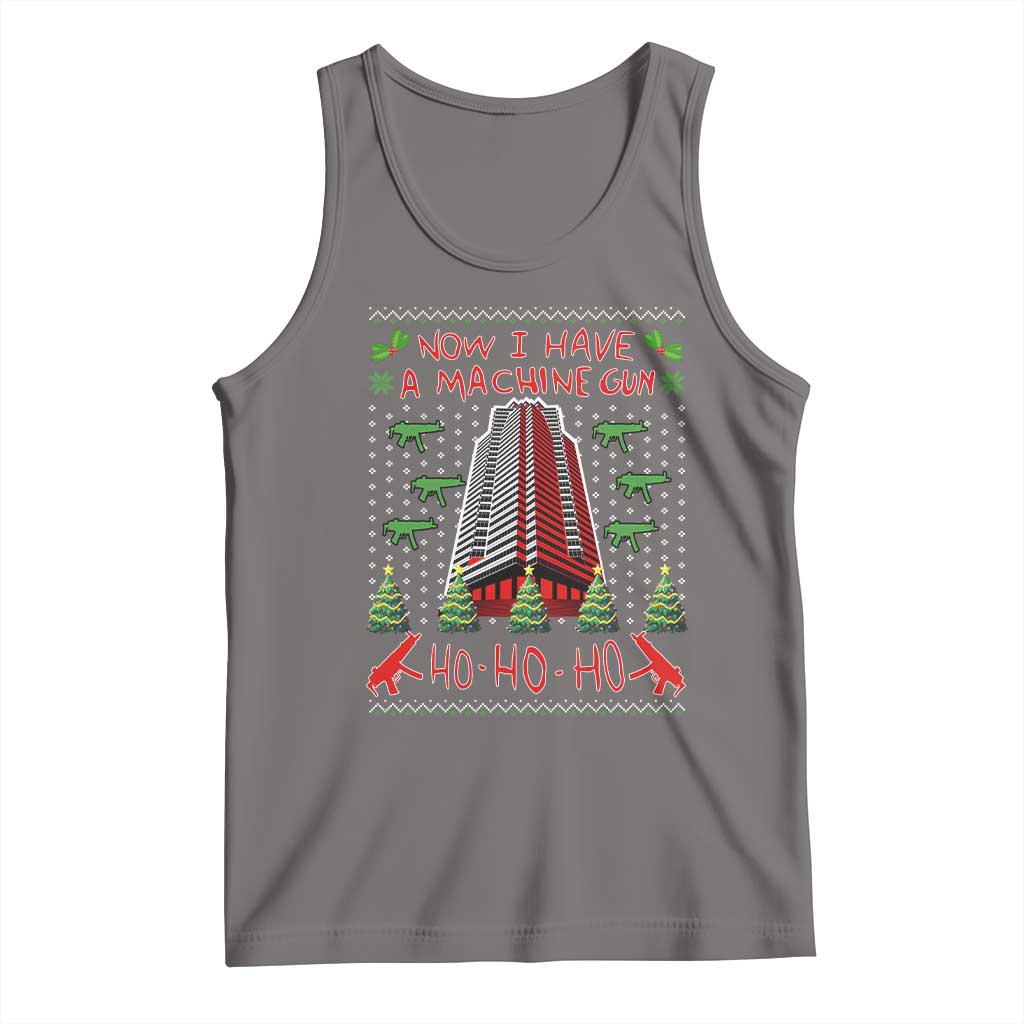 Now I Have A Machine Gun Tank Top Nakatomi Plaza Christmas Party 1988 Ugly Xmas Gift TS10 Deep Heather Print Your Wear