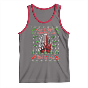 Now I Have A Machine Gun Tank Top Nakatomi Plaza Christmas Party 1988 Ugly Xmas Gift TS10 Deep Heather Red Print Your Wear