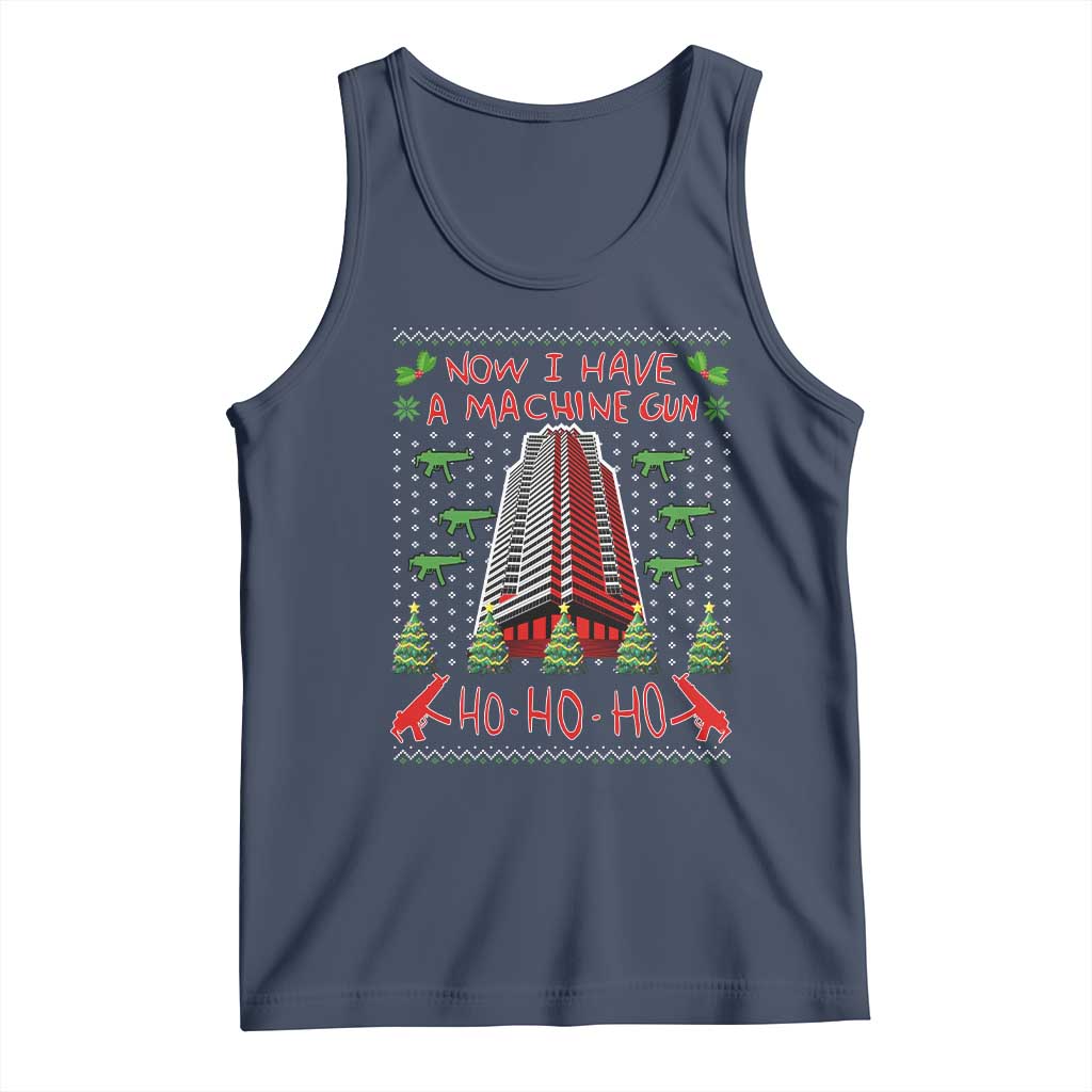 Now I Have A Machine Gun Tank Top Nakatomi Plaza Christmas Party 1988 Ugly Xmas Gift TS10 Navy Print Your Wear