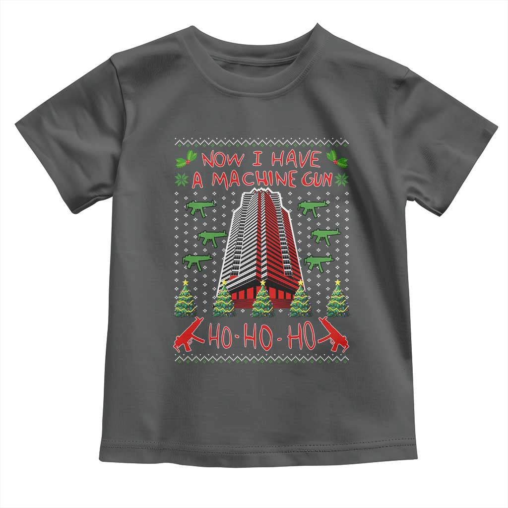 Now I Have A Machine Gun Toddler T Shirt Nakatomi Plaza Christmas Party 1988 Ugly Xmas Gift TS10 Dark Heather Print Your Wear