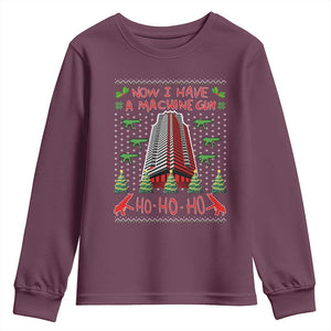 Now I Have A Machine Gun Youth Sweatshirt Nakatomi Plaza Christmas Party 1988 Ugly Xmas Gift TS10 Maroon Print Your Wear