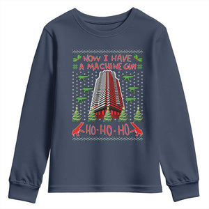 Now I Have A Machine Gun Youth Sweatshirt Nakatomi Plaza Christmas Party 1988 Ugly Xmas Gift TS10 Navy Print Your Wear
