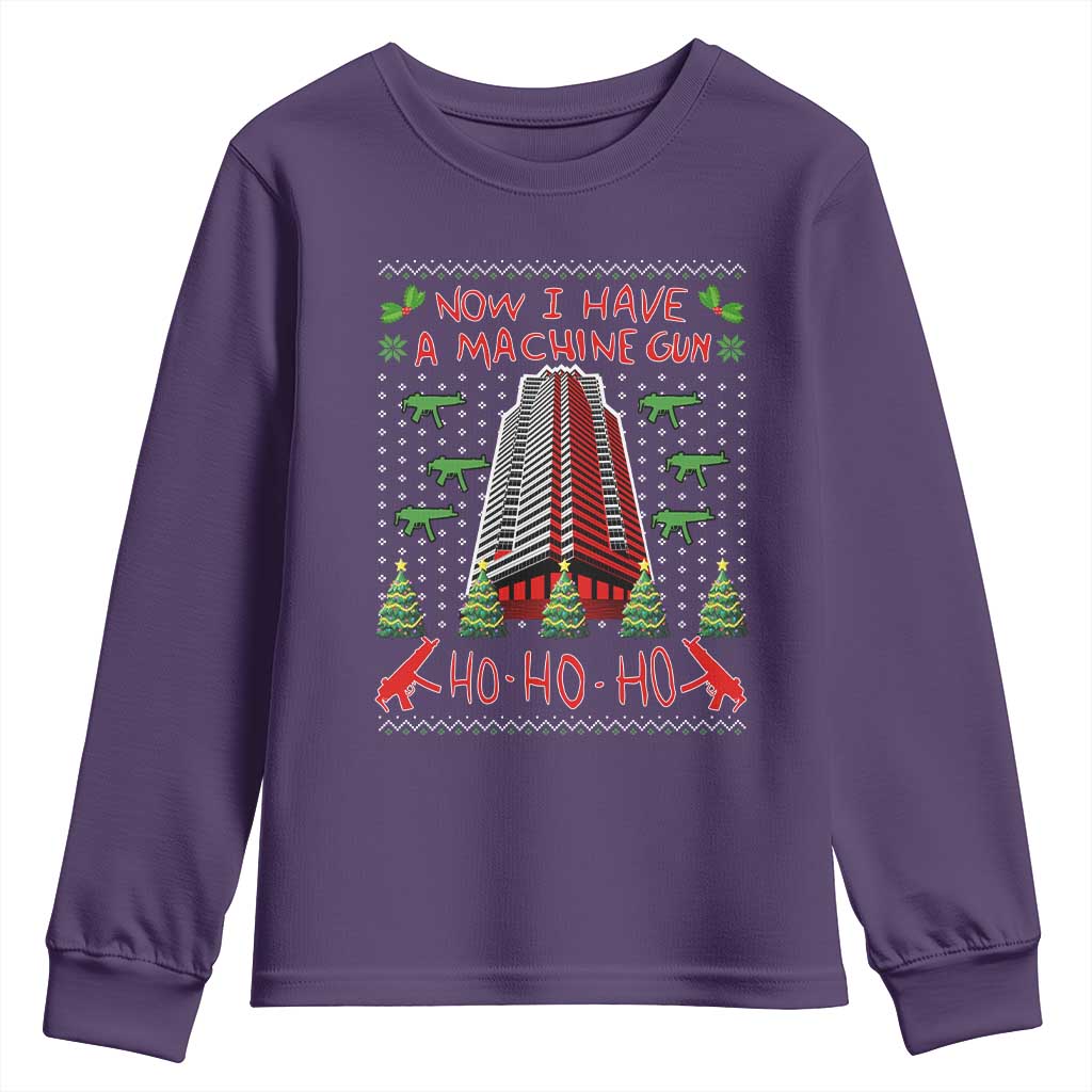 Now I Have A Machine Gun Youth Sweatshirt Nakatomi Plaza Christmas Party 1988 Ugly Xmas Gift TS10 Purple Print Your Wear