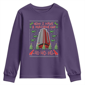 Now I Have A Machine Gun Youth Sweatshirt Nakatomi Plaza Christmas Party 1988 Ugly Xmas Gift TS10 Purple Print Your Wear