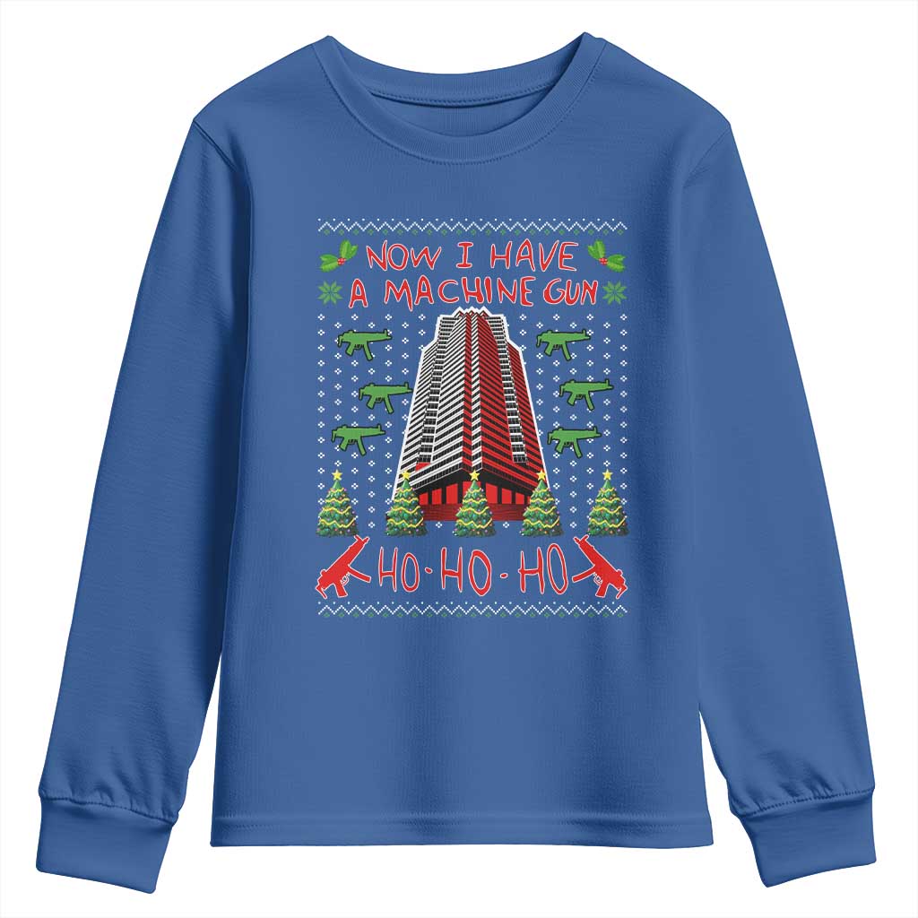 Now I Have A Machine Gun Youth Sweatshirt Nakatomi Plaza Christmas Party 1988 Ugly Xmas Gift TS10 Royal Blue Print Your Wear