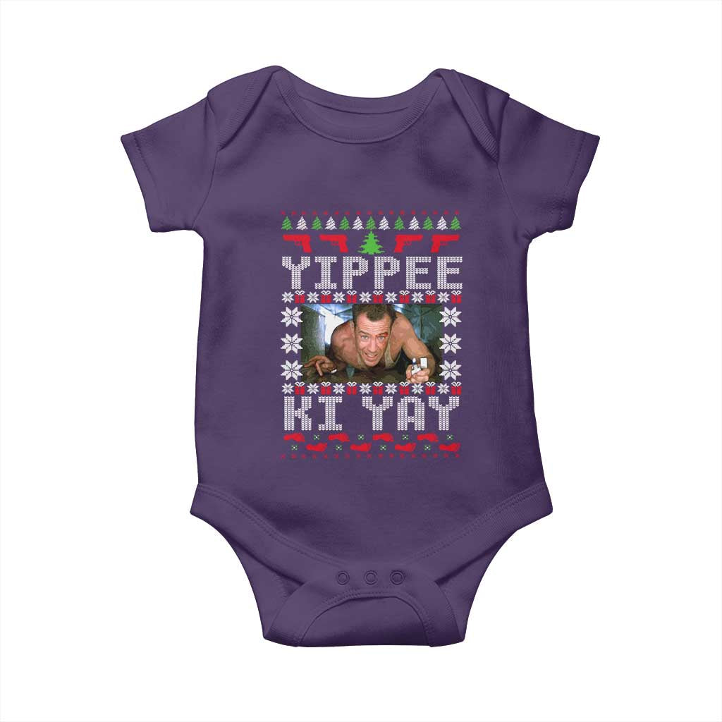 Yippee Ki Yay Baby Onesie Funny 80's Movie Xmas Gift Ugly Christmas TS10 Purple Print Your Wear