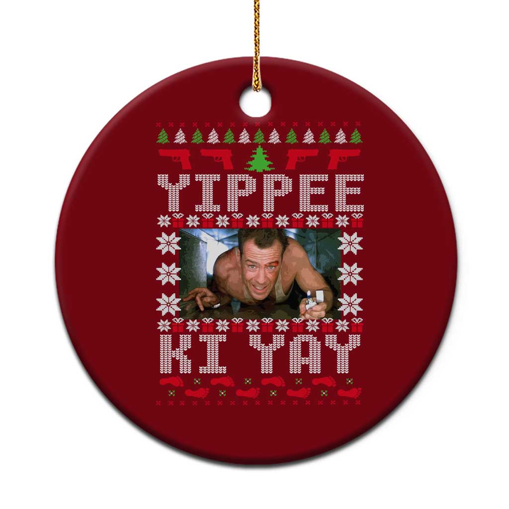 Yippee Ki Yay Ceramic Ornament Funny 80's Movie Xmas Gift Ugly Xmas TS10 1pc Red Print Your Wear