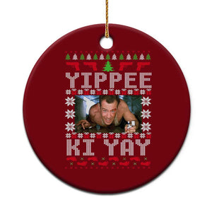 Yippee Ki Yay Ceramic Ornament Funny 80's Movie Xmas Gift Ugly Xmas TS10 1pc Red Print Your Wear