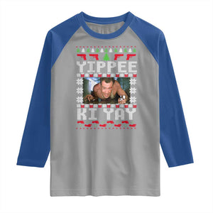 Yippee Ki Yay Raglan Shirt Funny 80's Movie Xmas Gift Ugly Christmas TS10 Sport Gray Royal Print Your Wear