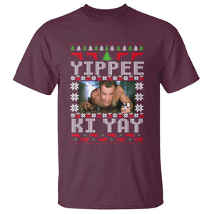 Yippee Ki Yay T Shirt Funny 80's Movie Xmas Gift Ugly Christmas TS10 Maroon Print Your Wear