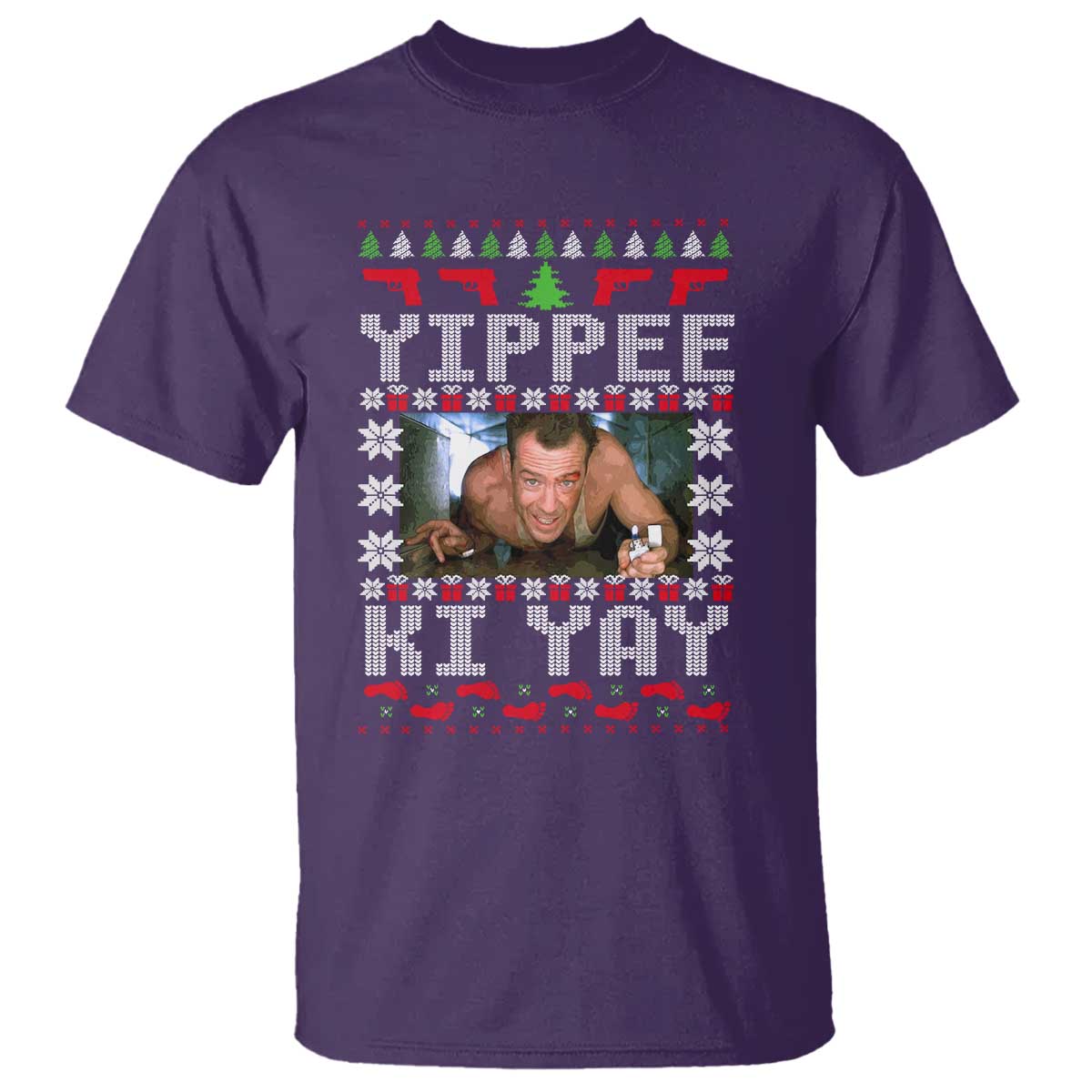 Yippee Ki Yay T Shirt Funny 80's Movie Xmas Gift Ugly Christmas TS10 Purple Print Your Wear