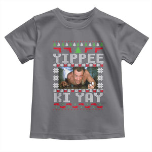 Yippee Ki Yay Toddler T Shirt Funny 80's Movie Xmas Gift Ugly Christmas TS10 Charcoal Print Your Wear