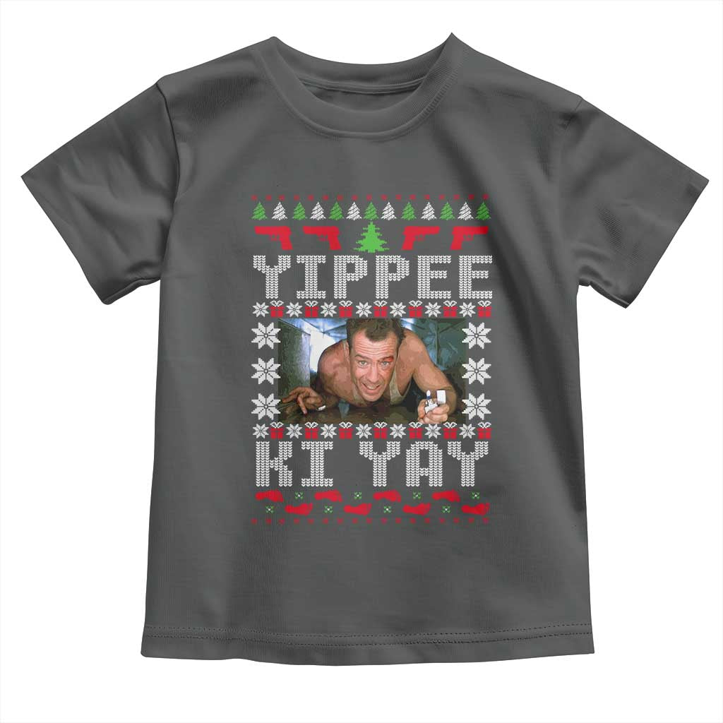 Yippee Ki Yay Toddler T Shirt Funny 80's Movie Xmas Gift Ugly Christmas TS10 Dark Heather Print Your Wear