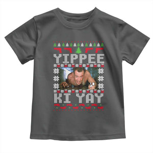 Yippee Ki Yay Toddler T Shirt Funny 80's Movie Xmas Gift Ugly Christmas TS10 Dark Heather Print Your Wear