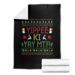 Yippee Ki Yay Throw Blanket 80's Movie Xmas Gift Ugly Christmas TS10 Black Print Your Wear