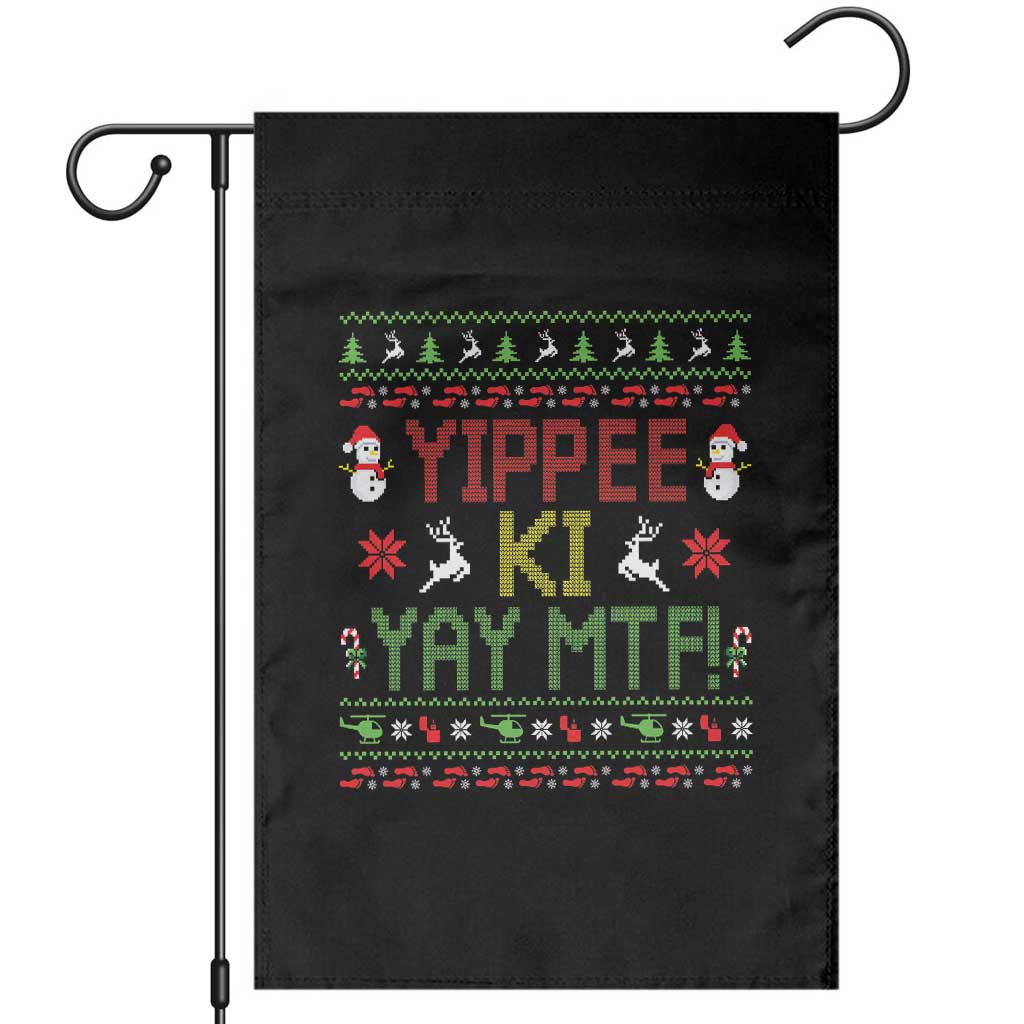 Yippee Ki Yay Garden Flag 80's Movie Xmas Gift Ugly Christmas TS10 Black Print Your Wear