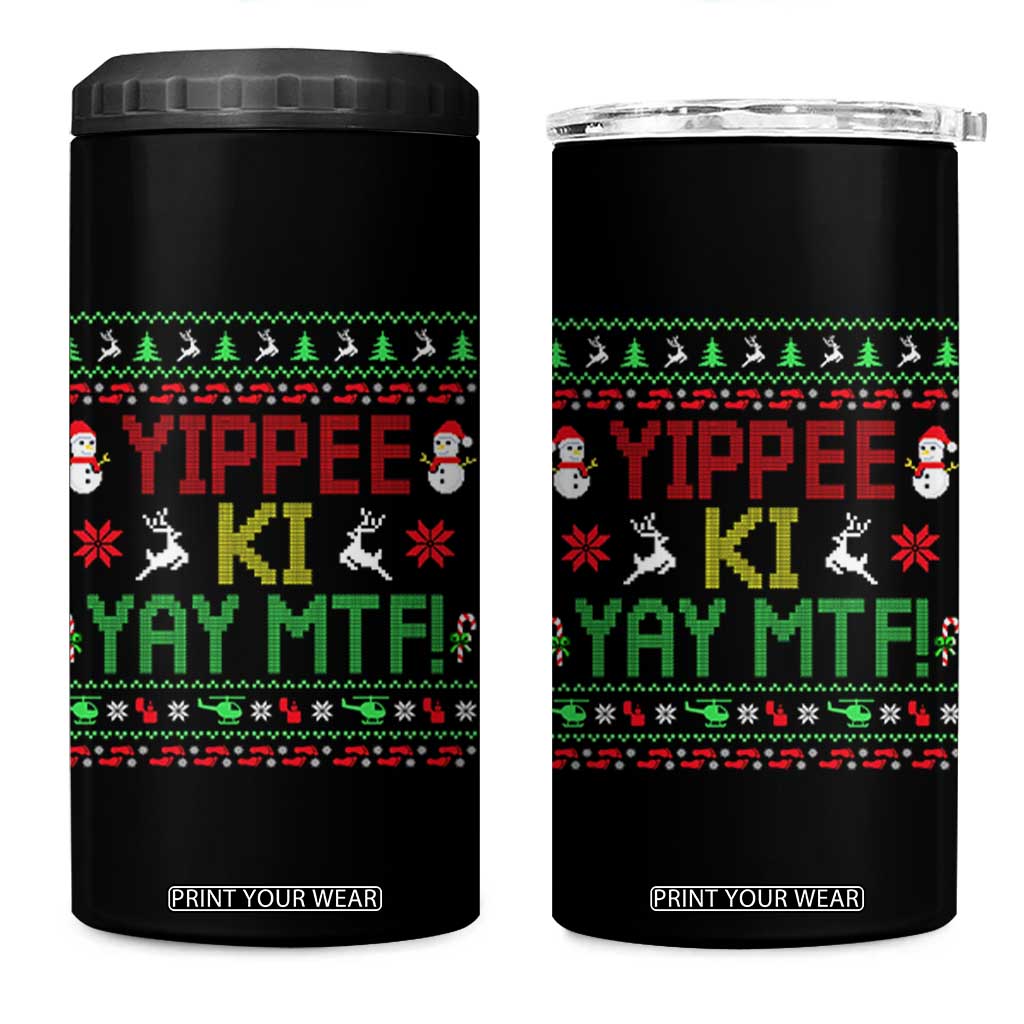 Yippee Ki Yay 4 in 1 Can Cooler Tumbler 80's Movie Xmas Gift Ugly Christmas TS10 One Size: 16 oz Black Print Your Wear