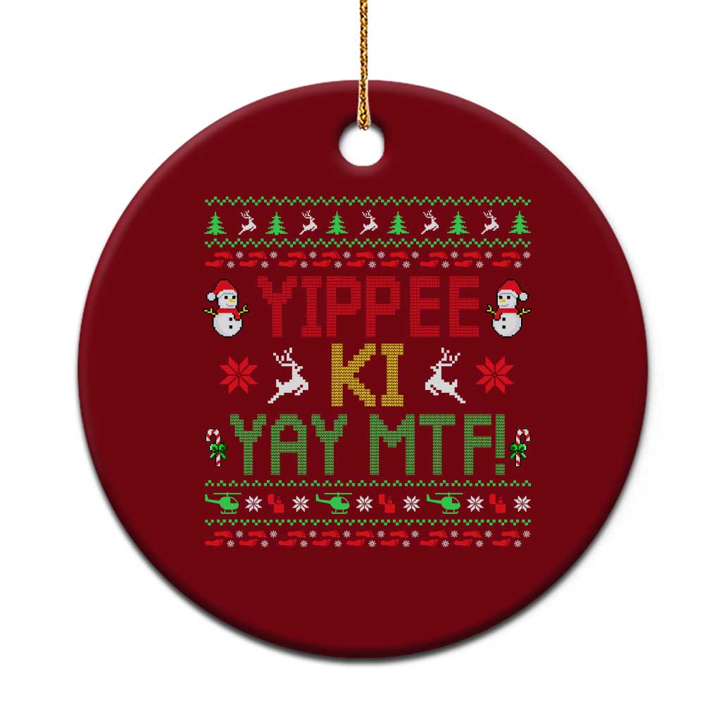 Yippee Ki Yay Ceramic Ornament 80's Movie Xmas Gift Ugly Xmas TS10 1pc Red Print Your Wear