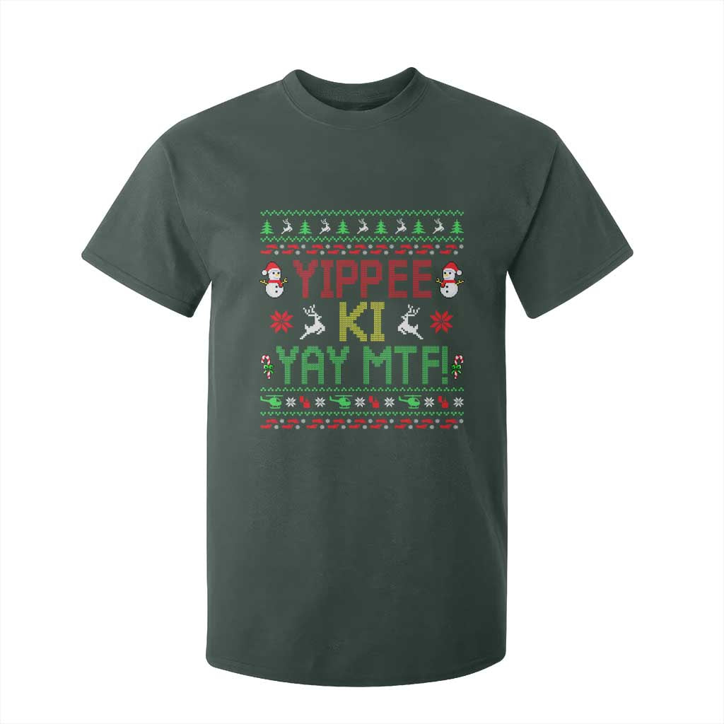 Yippee Ki Yay T Shirt For Kid 80's Movie Xmas Gift Ugly Christmas TS10 Dark Forest Green Print Your Wear