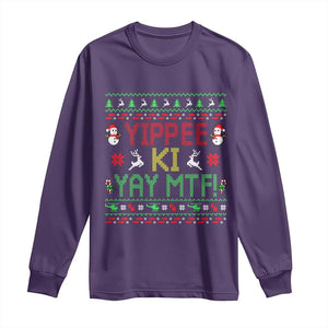 Yippee Ki Yay Long Sleeve Shirt 80's Movie Xmas Gift Ugly Christmas TS10 Purple Print Your Wear