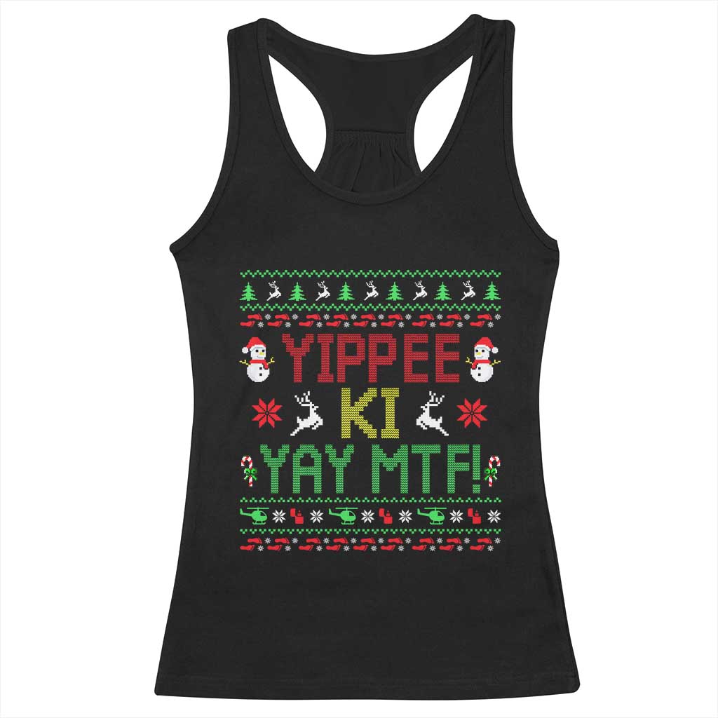 Yippee Ki Yay Racerback Tank Top 80's Movie Xmas Gift Ugly Christmas TS10 Black Print Your Wear