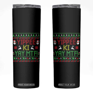 Yippee Ki Yay Skinny Tumbler 80's Movie Xmas Gift Ugly Christmas TS10 Black Print Your Wear