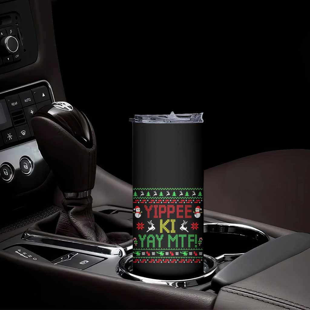 Yippee Ki Yay Skinny Tumbler 80's Movie Xmas Gift Ugly Christmas TS10 Print Your Wear